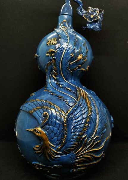 Статуэтка Тыква Улоу бронзовая синяя с изображением Феникса