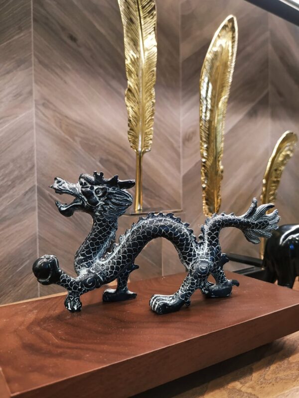 статуэтка дракон черный медь