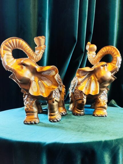 Статуэтка пара слонов золото